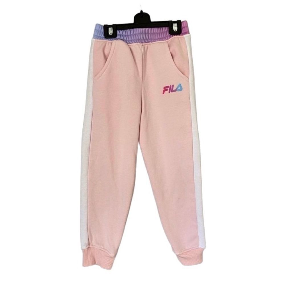 Fila girls front pocket elastic waist pink sweatpants size 4T